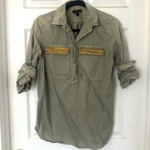 J. Crew Army Green Blouse